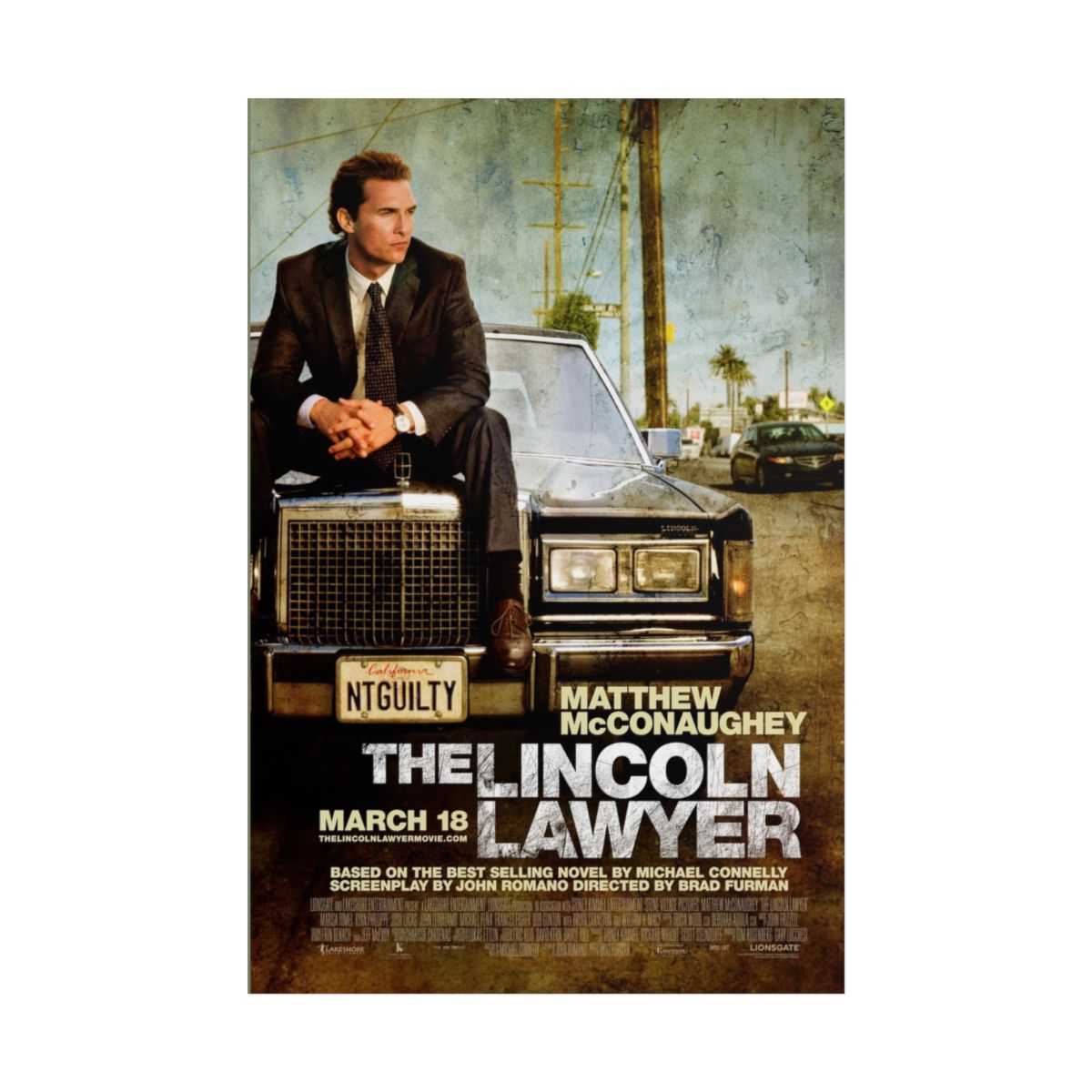 The Lincoln Lawyer Movie Poster, Rolled Poster | Lincoln Lawyer - alternate angle 2, merchandise